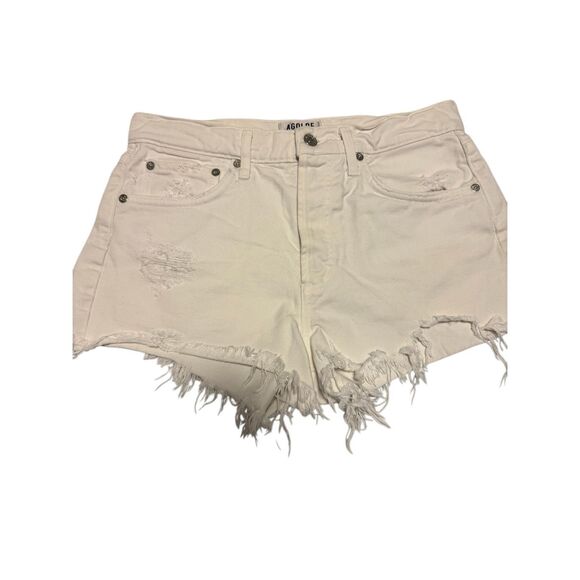 AGOLDE size 27 Off white cut off distressed shorts - EUC - Picture 1 of 7